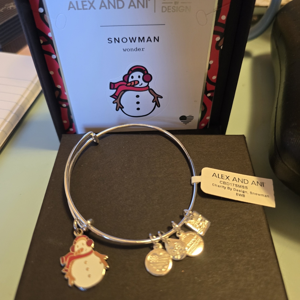 Alex and Ani Silver Holiday Charm Bracelet